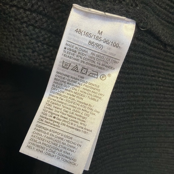 Banana Republic Black Half-Zip Organic Cotton Sweater - Picture 6 of 7